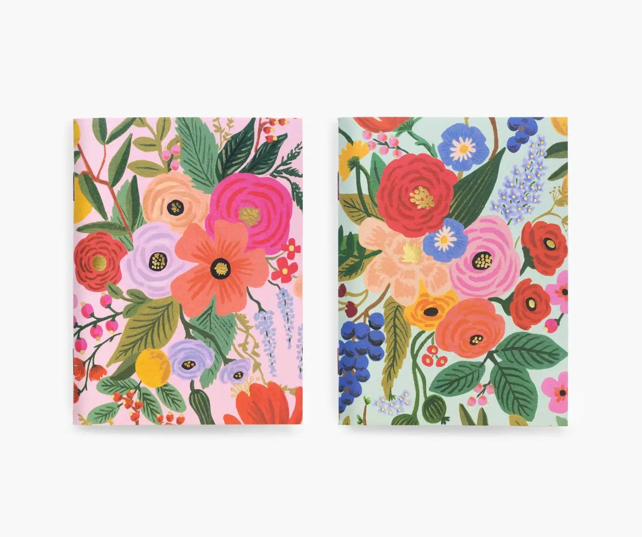 set of 2 floral-patterned pocket notebooks