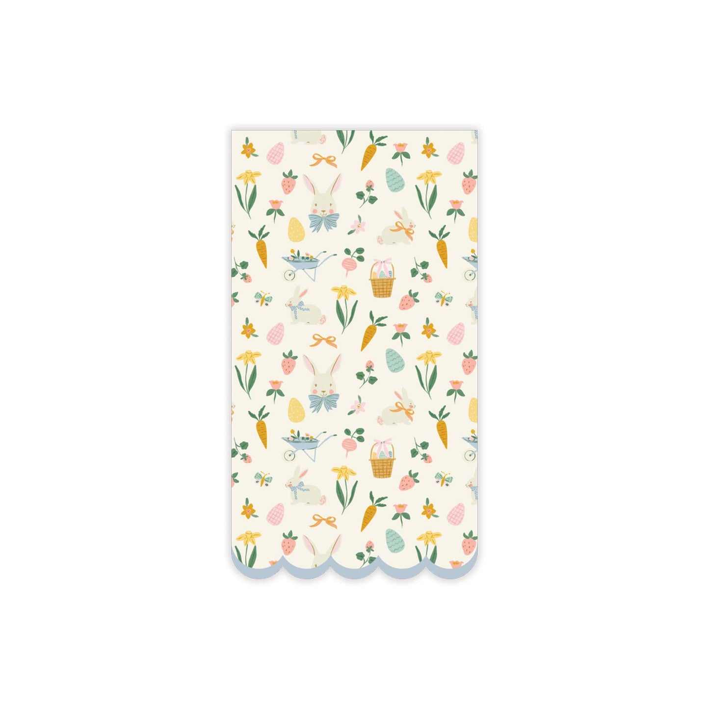 Easter napkin with a colorful spring-illustrations on a white background