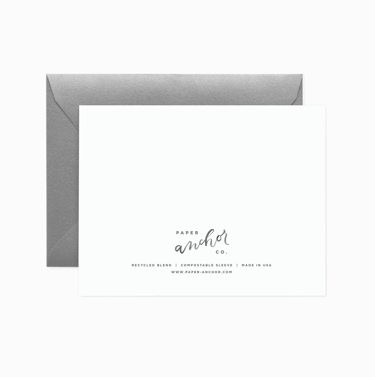Back image of a Hanukkah card with a silver envelope
