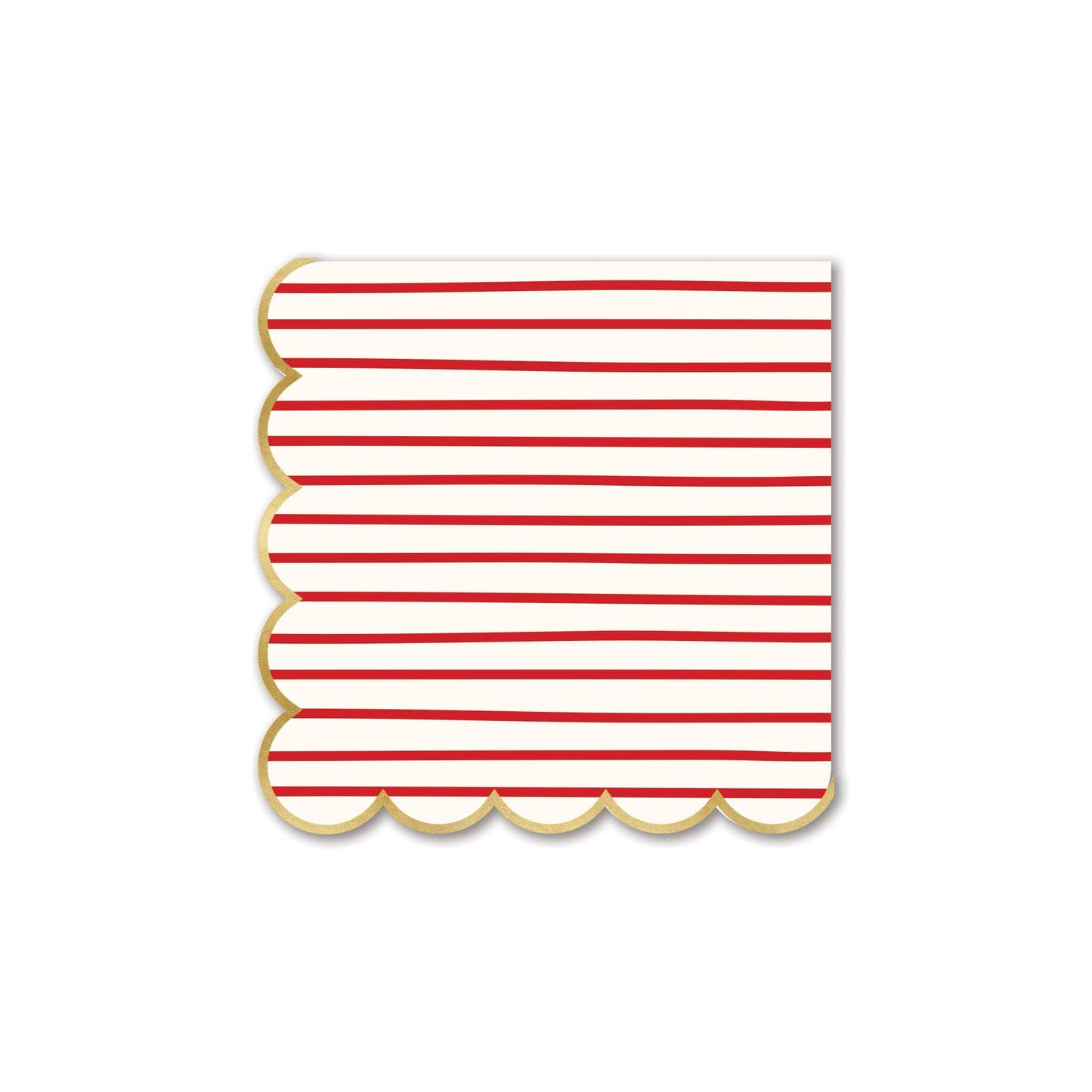 striped scalloped cocktail napkin