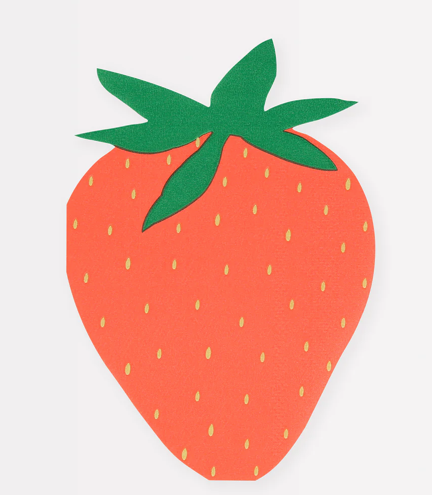 strawberry shaped paper party napkin