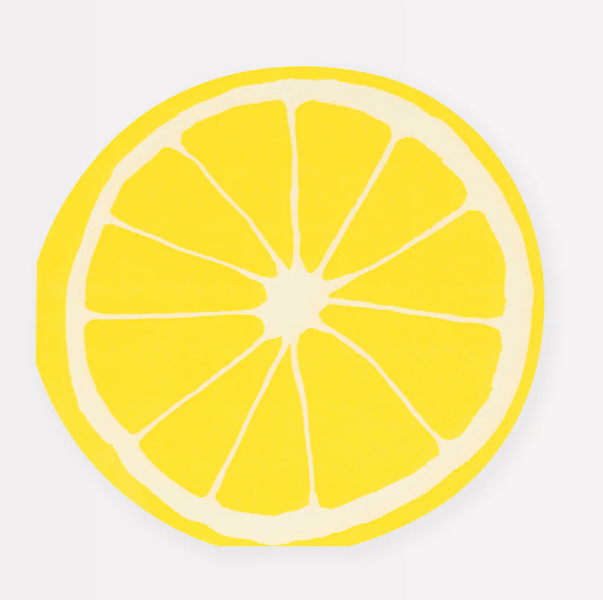 lemon shaped paper party napkin