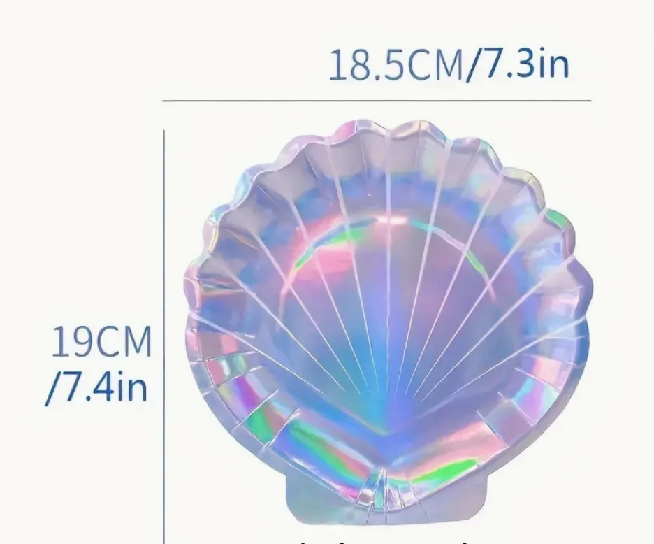 iridescent mermaid shell-shaped plate