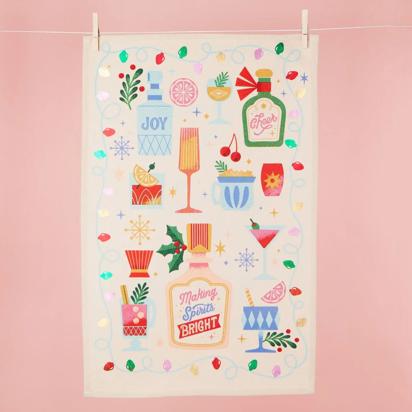 Paper Source Wholesale - Festive Drinks Tea Towel