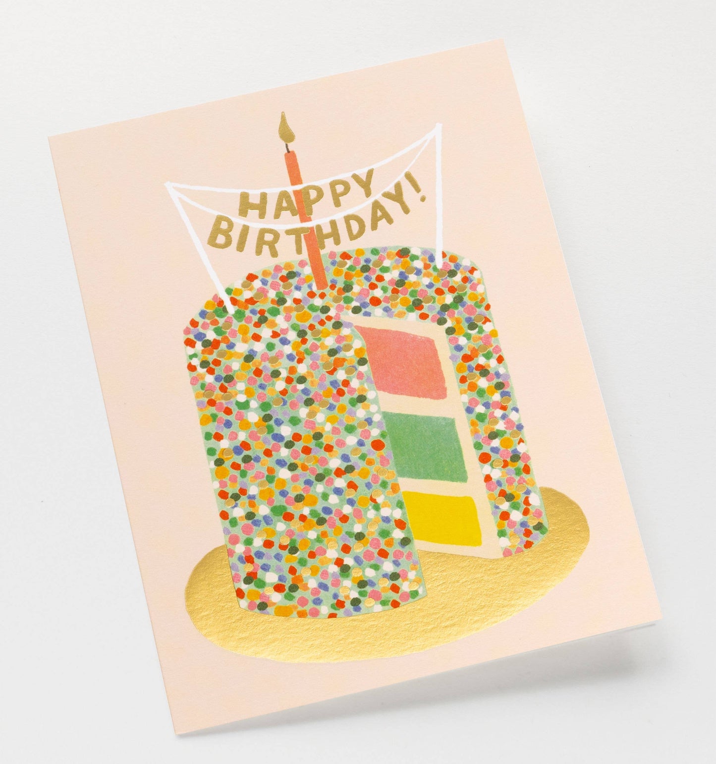 Birthday card with a colorful cake design