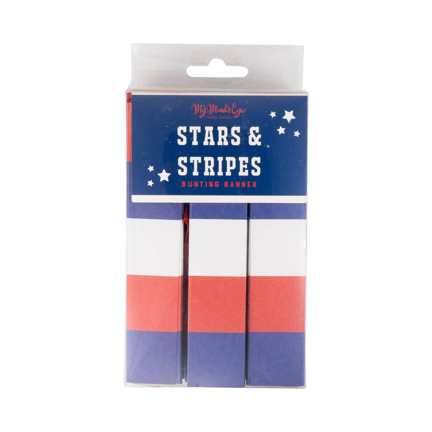 Packaging of bunting banner on a white background