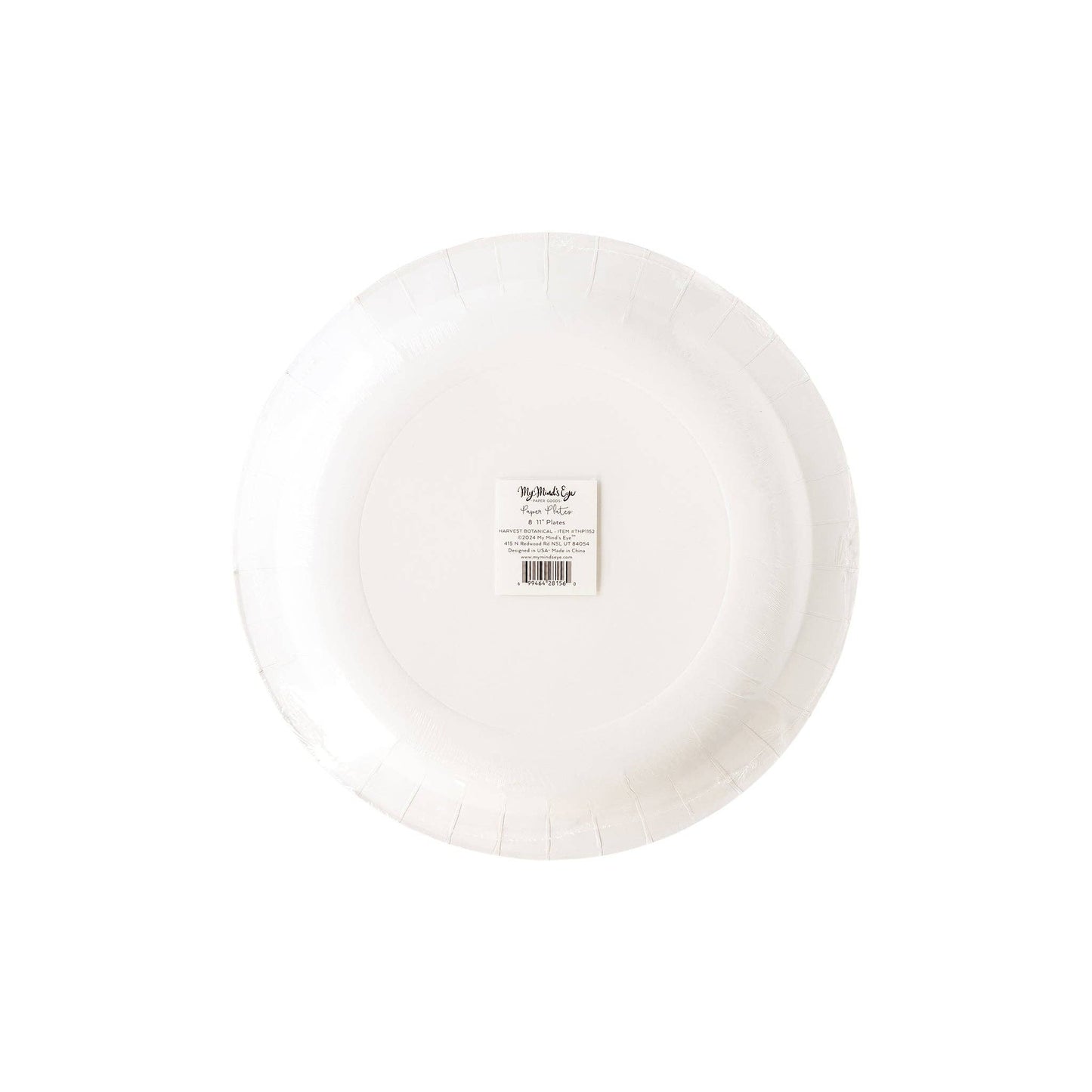 circular paper plates featuring a brown harvest detail on edge