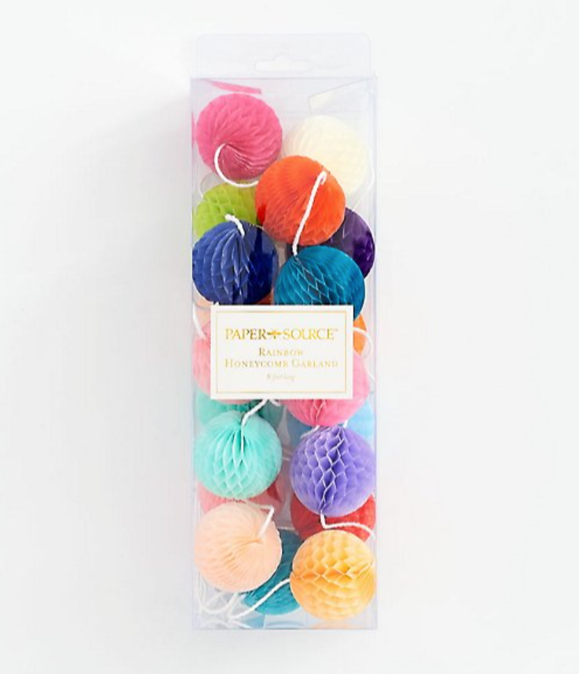 Paper Source multicolored honeycomb garland