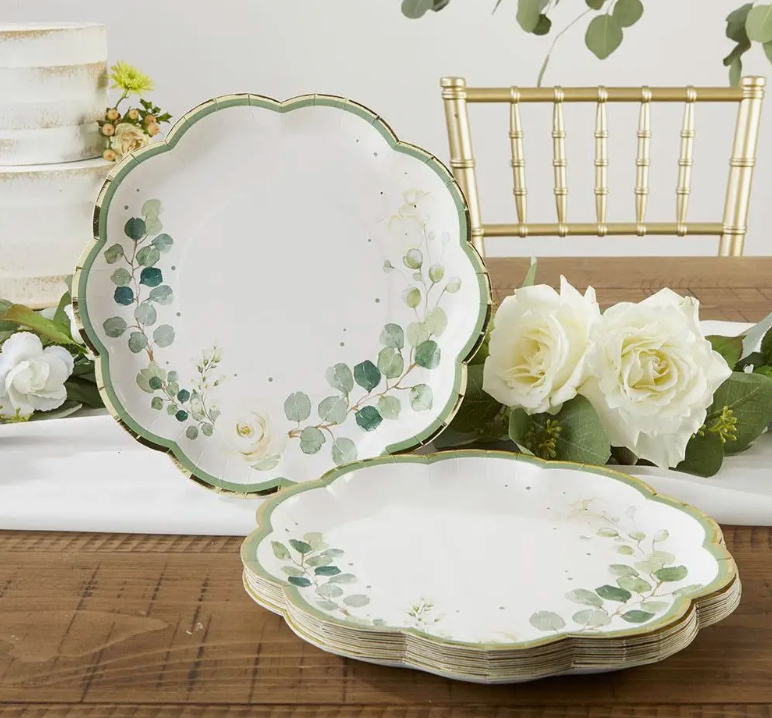 Kate Aspen botanical garden paper plates 9 inches
