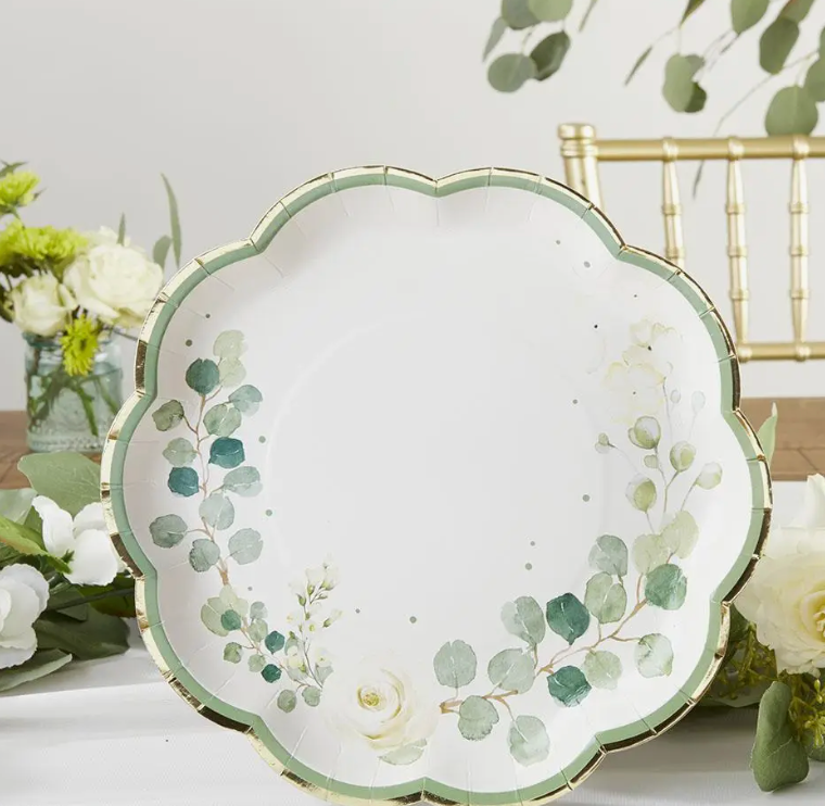 Kate Aspen botanical garden paper plates 9 inches