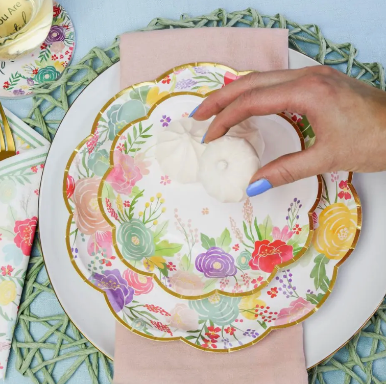 Kate Aspen Garden Blooms paper plate