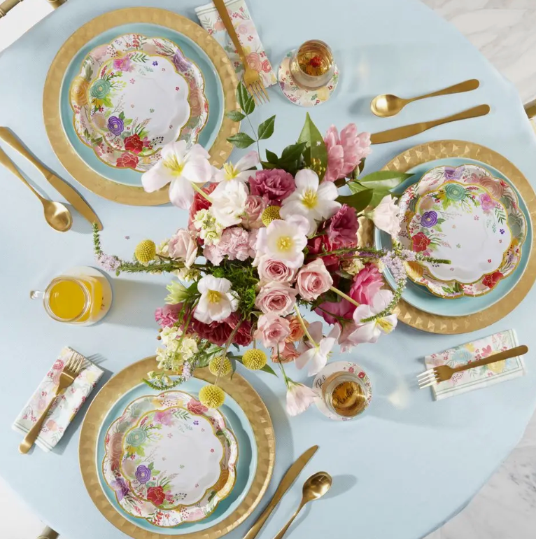 Kate Aspen Garden Blooms paper plate