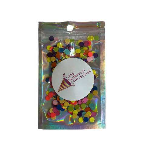 Portable packet of colorful confetti