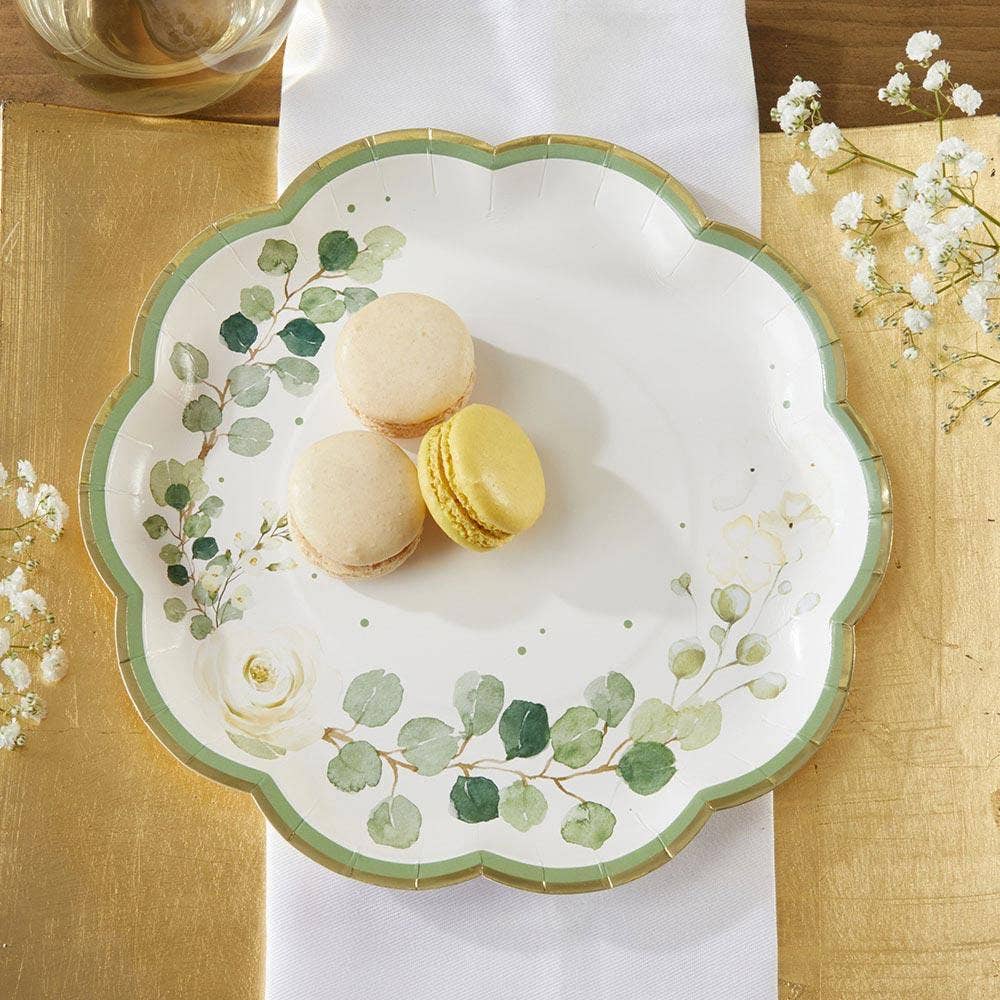 Kate Aspen botanical garden paper plates 9 inches