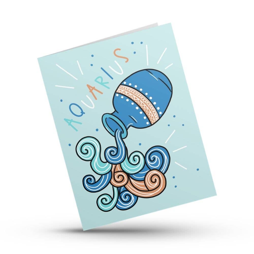 Hustle Hope Aquarius Zodiac Birthday Card The Confetti