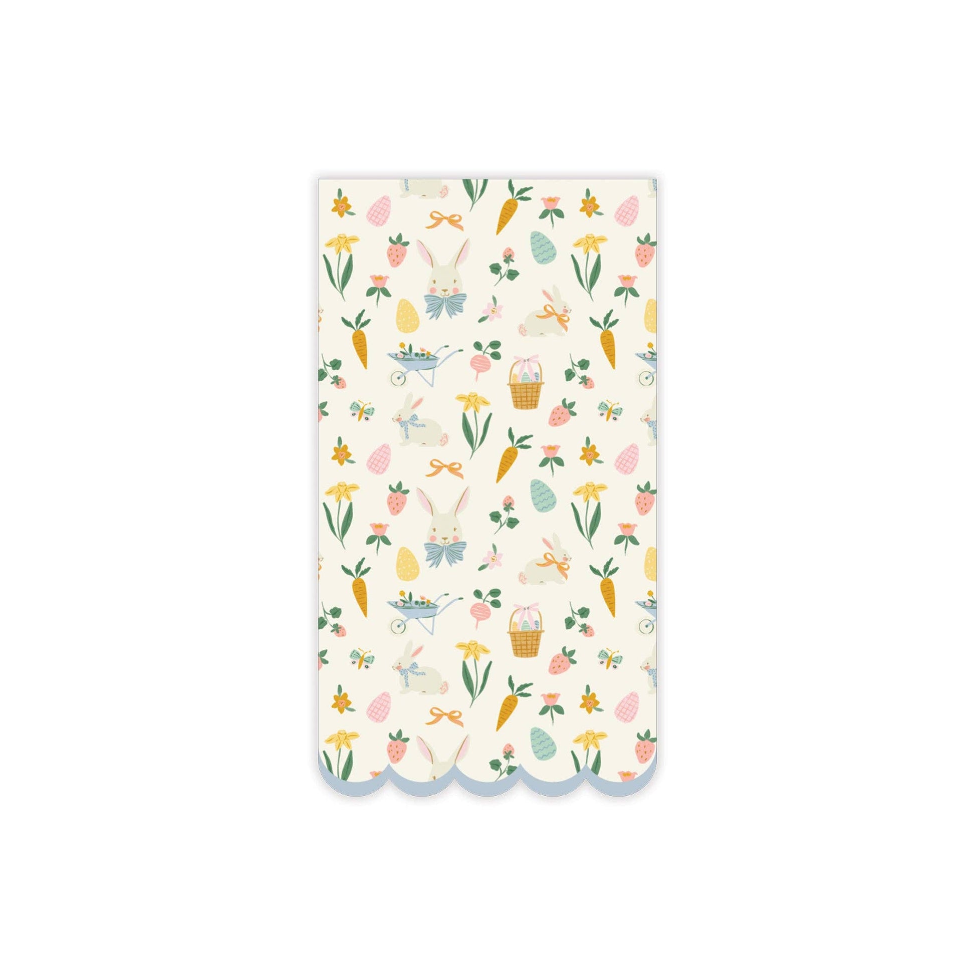 Easter napkin with a colorful spring-illustrations on a white background