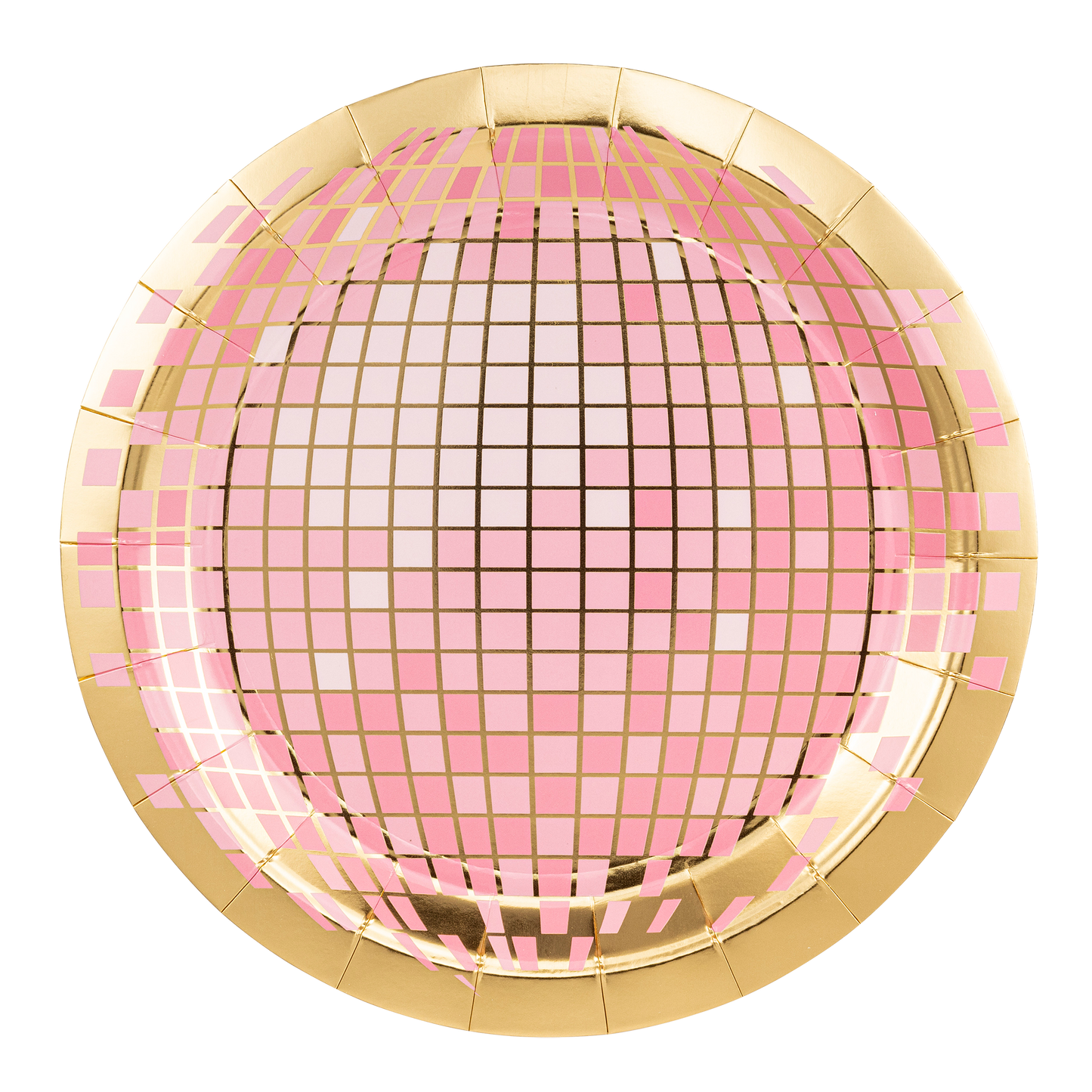 Pink disco ball plates