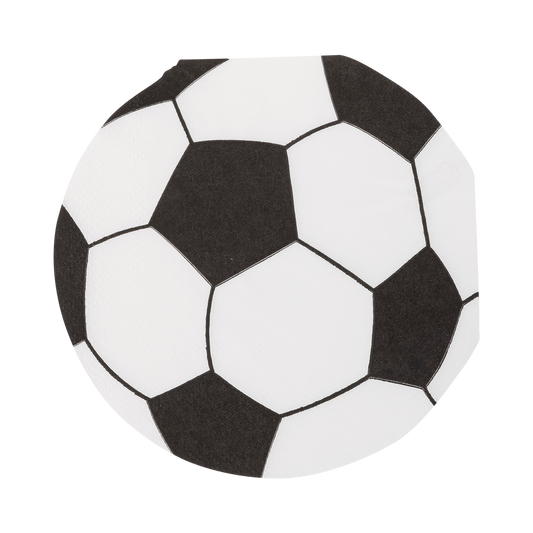 Image of a die-cut soccer ball napkin