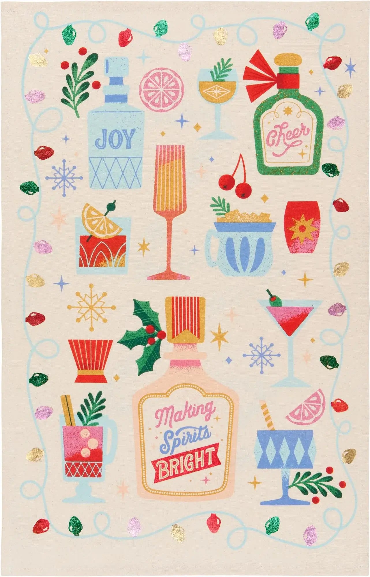 Paper Source Wholesale - Festive Drinks Tea Towel