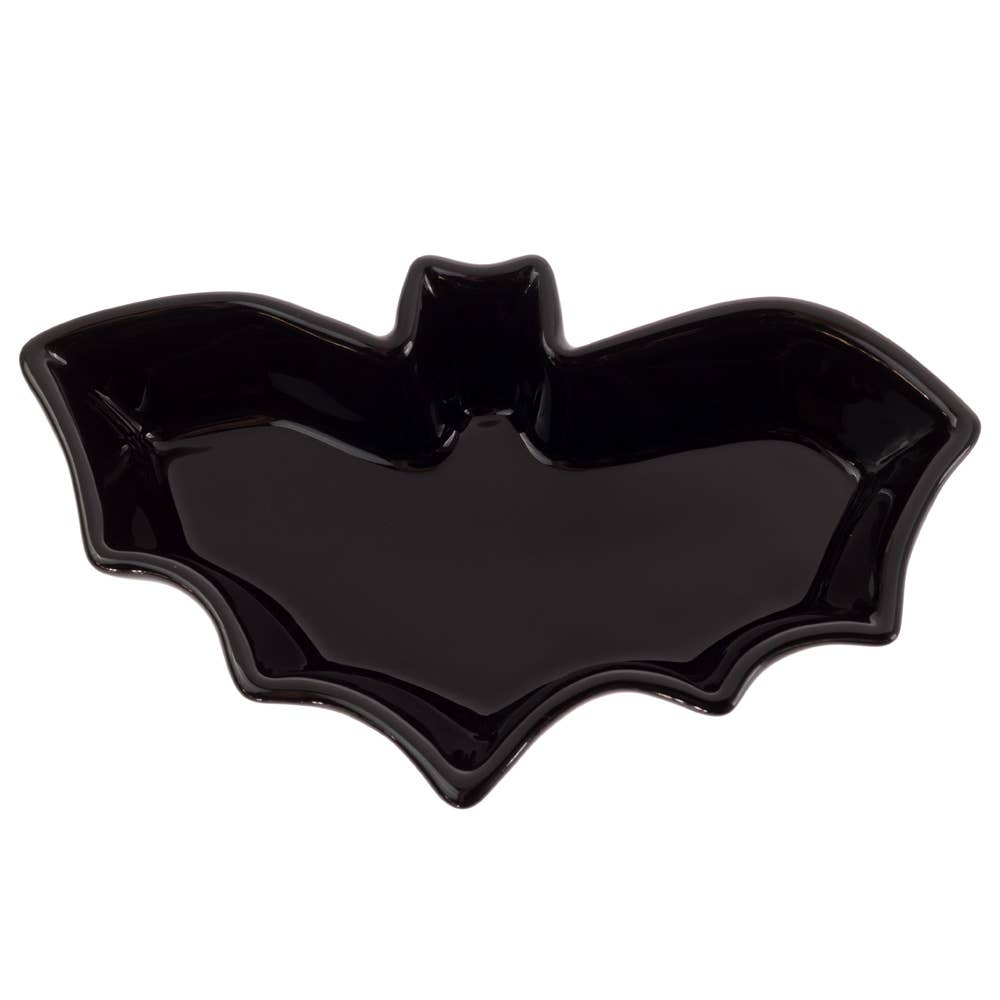 Image of a black bat candy dish