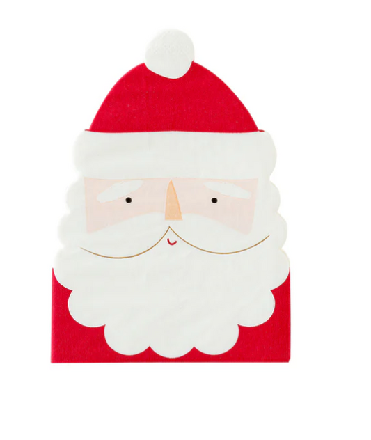 santa face shaped paper cocktail napkins