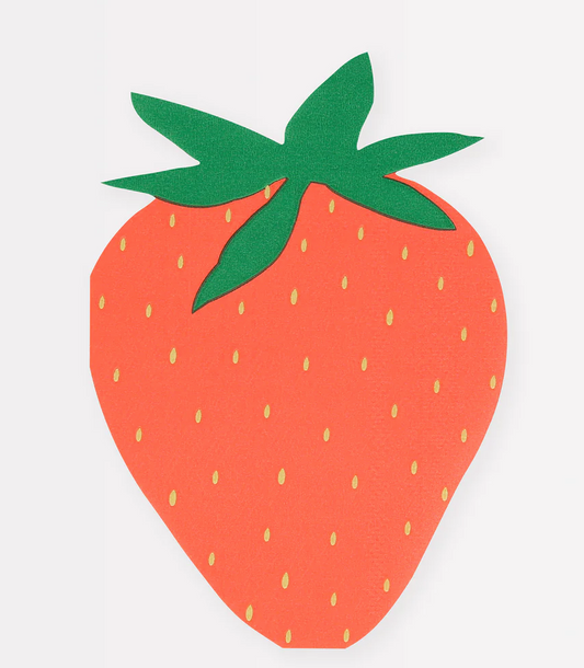 strawberry shaped paper party napkin