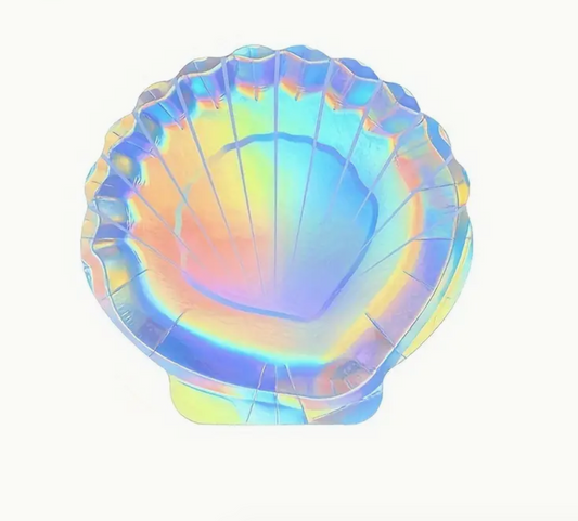 iridescent mermaid shell-shaped plate