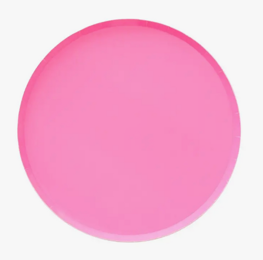 Front image of a small neon pink plate