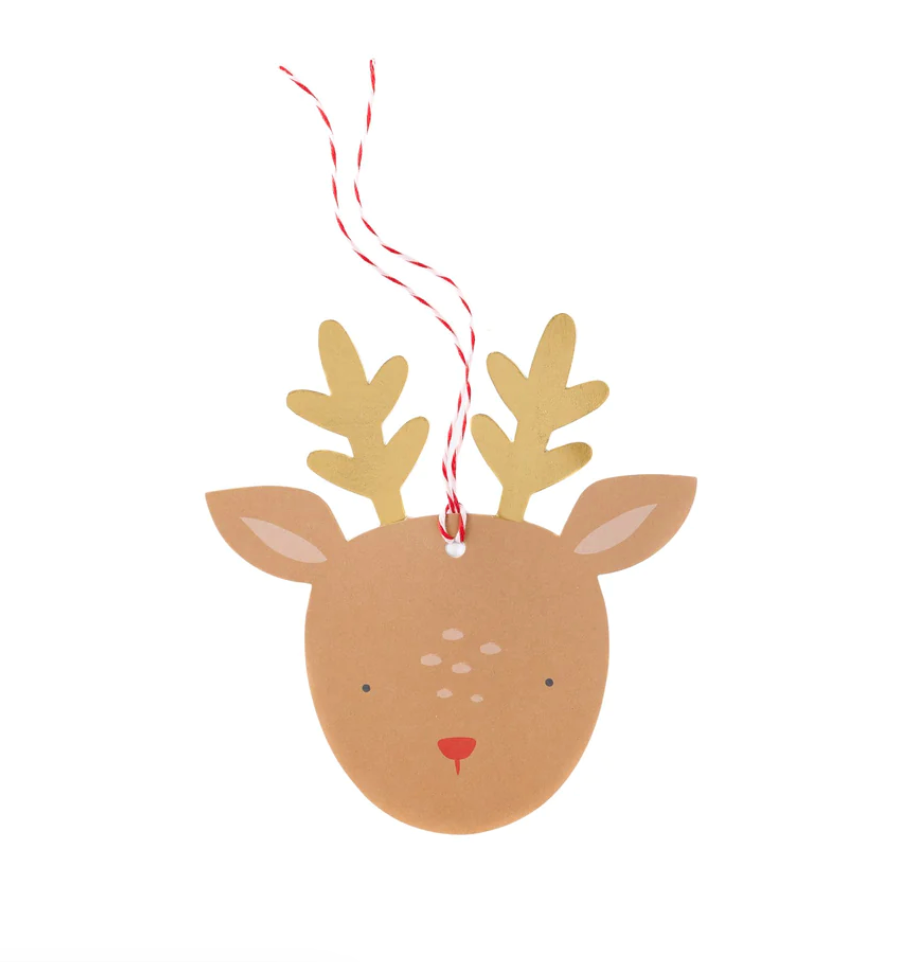 Image of a Rudolph the reindeer gift tag