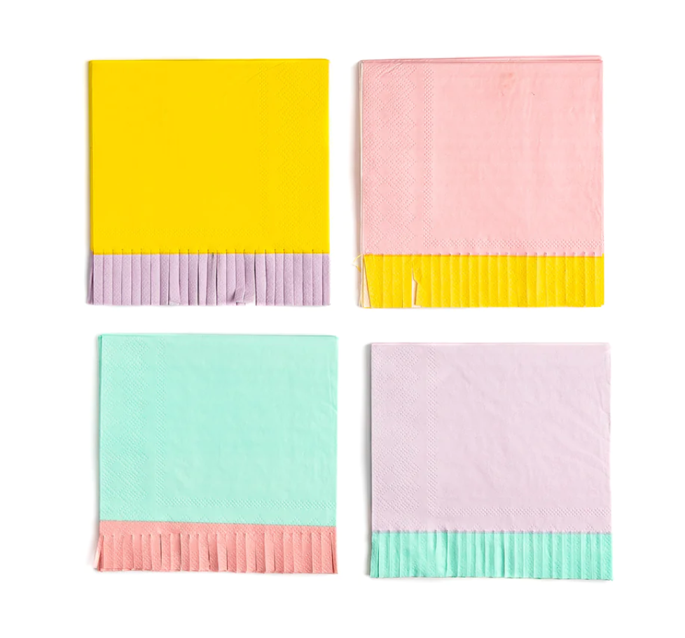 Spring Fringed Cocktail Napkins