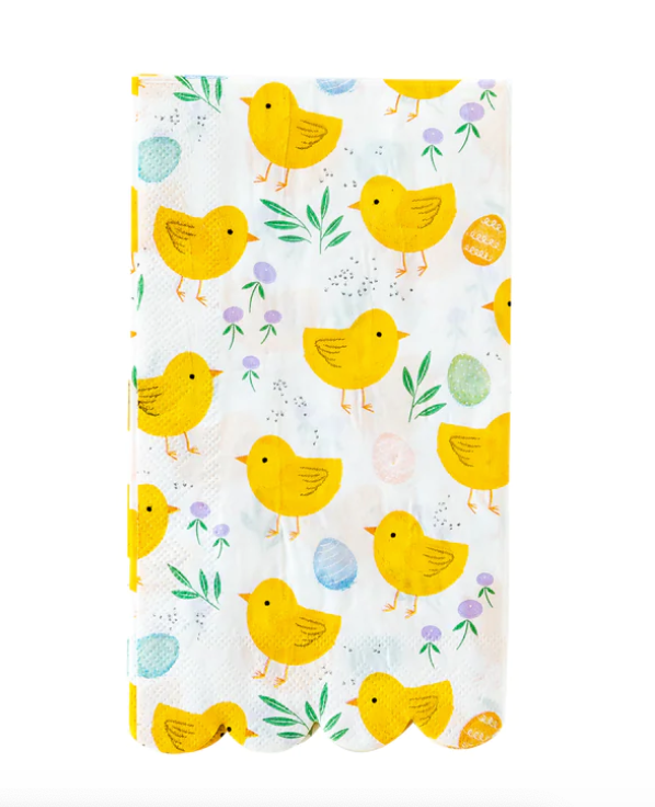 Scalloped chick dinner napkins