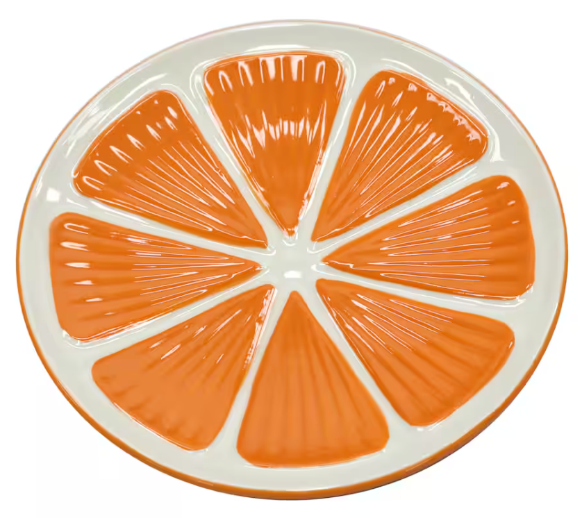 orange ceramic plate