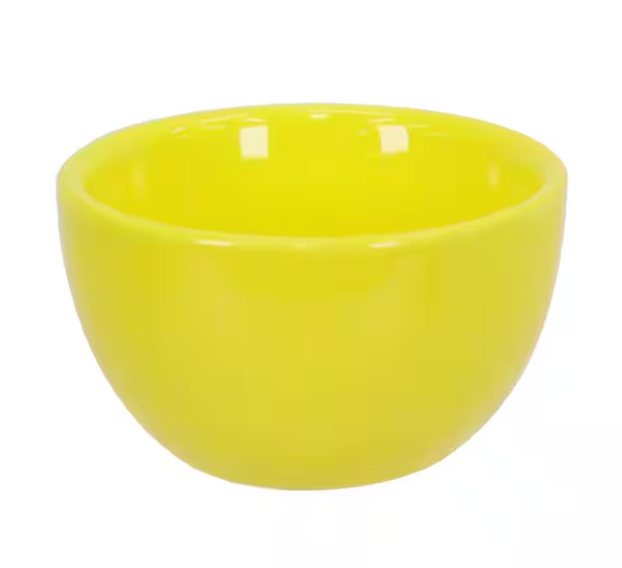 mini ceramic yellow bowl