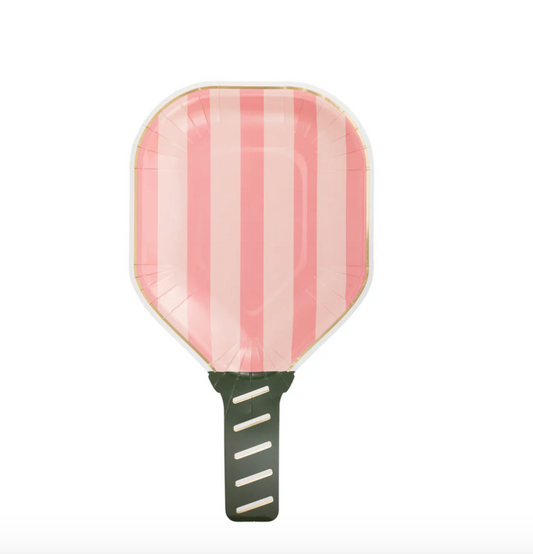 Pink pickleball shaped plates