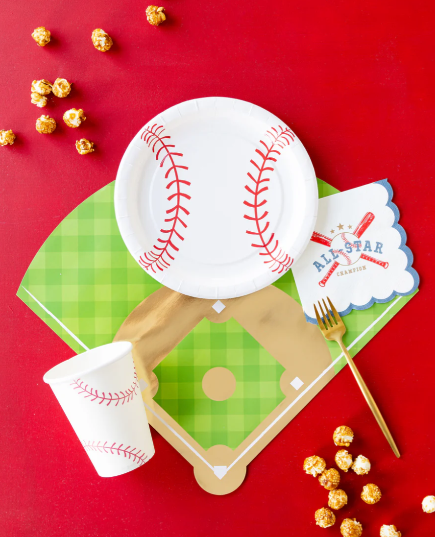 baseball themed paper party cups