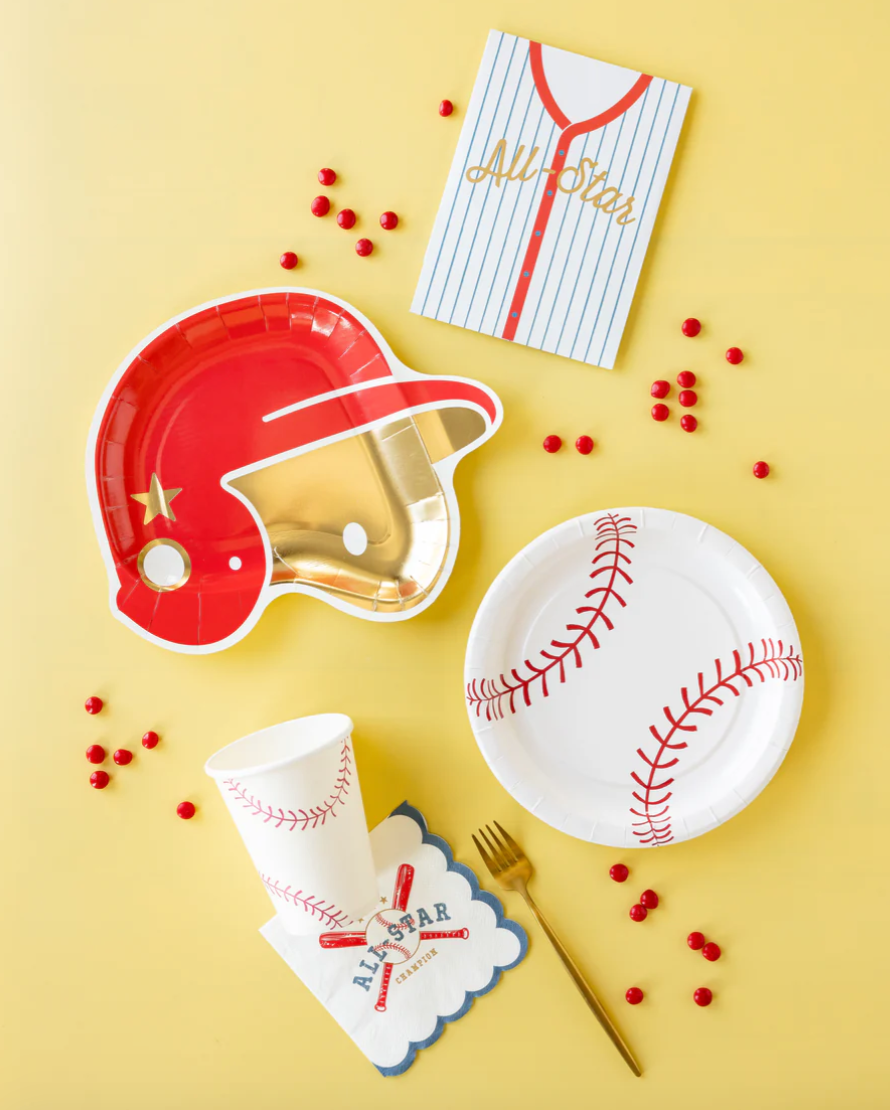 baseball themed paper party cups