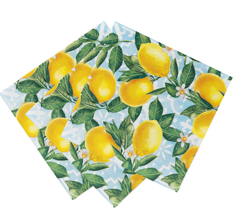 lemon printed paper napkins