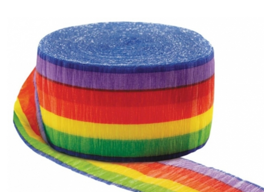 rainbow striped party crepe streamers