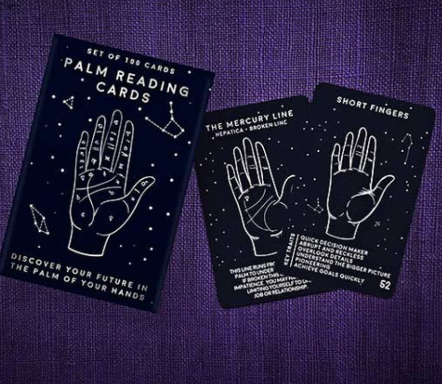 set of 100 palm reading cards