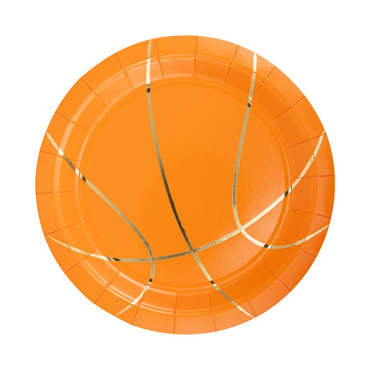 Basketball paper plate on a white background