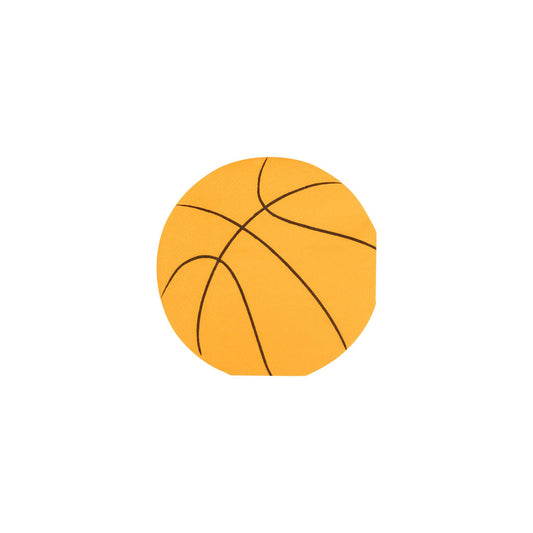 Image of a die-cut basketball napkin