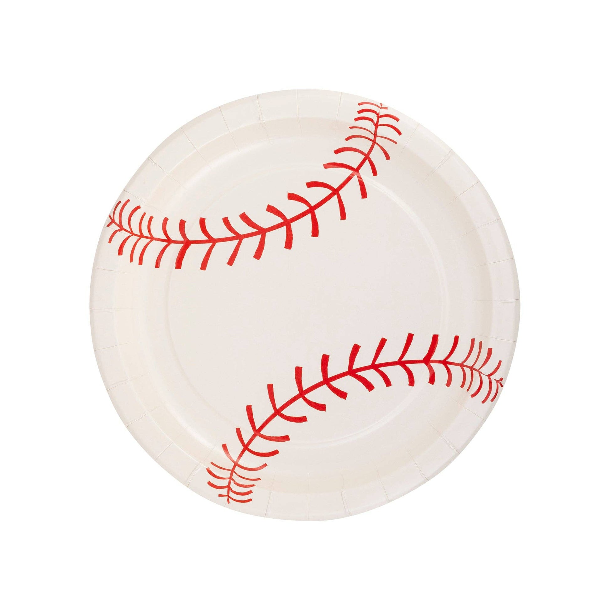 baseball shaped paper party plate