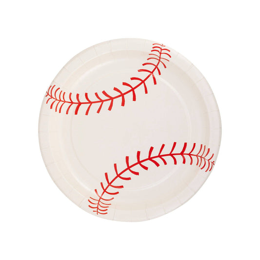 baseball shaped paper party plate