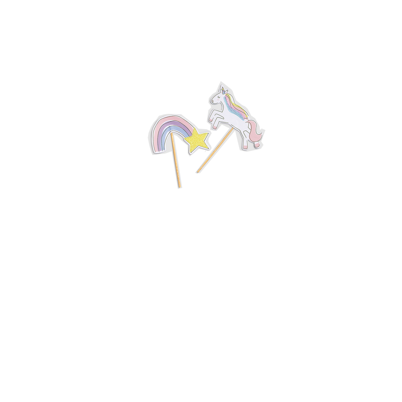 Unicorn and rainbow cupcake toppers