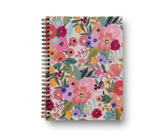 Floral patterned spiral bound notebook