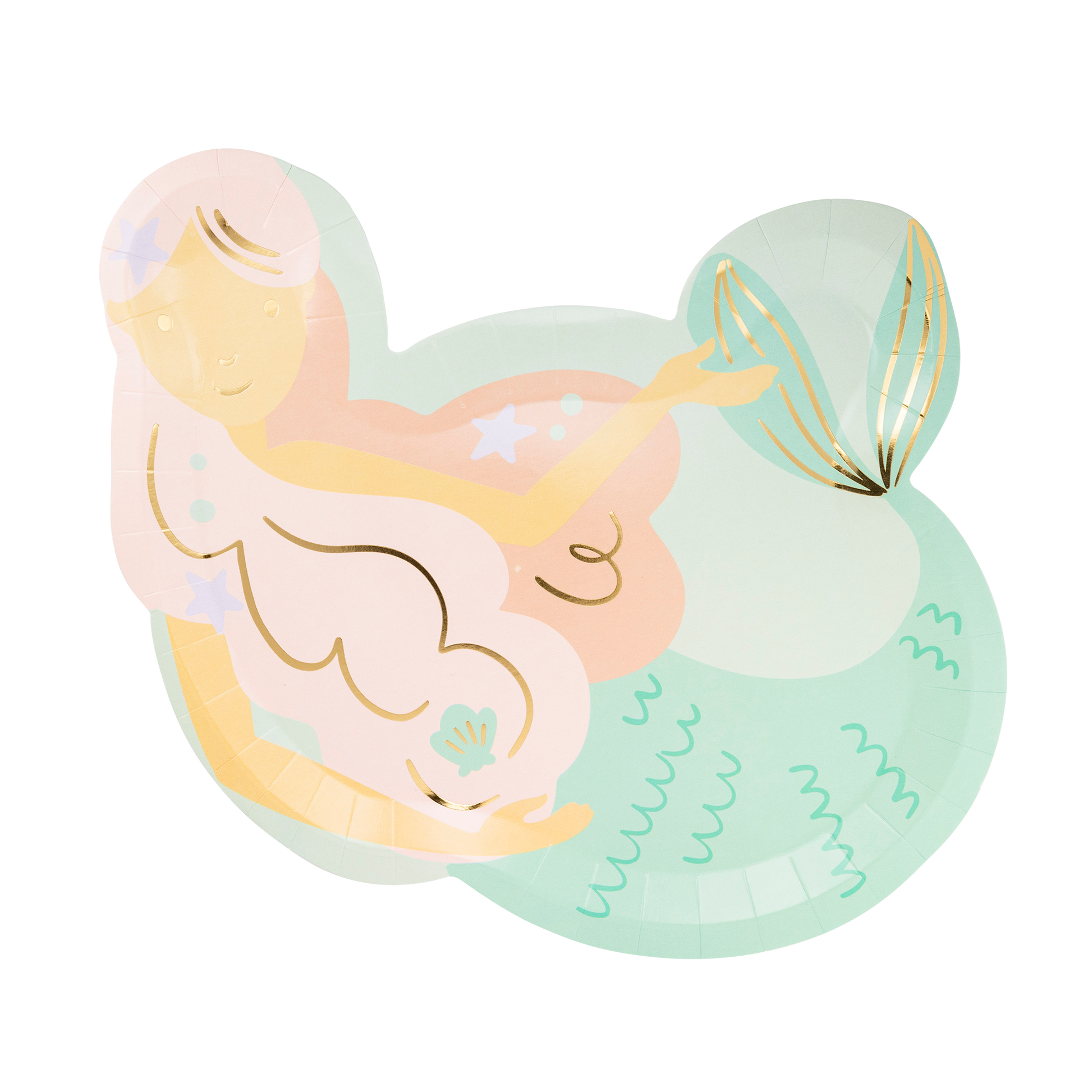 Mermaid Shaped Paper Plate