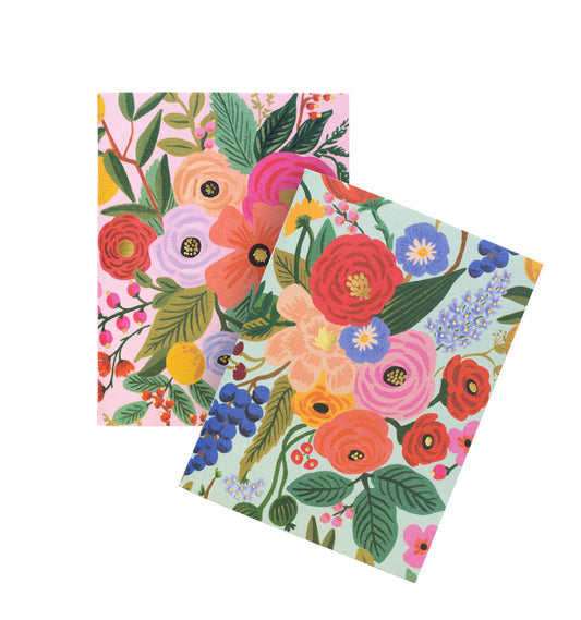 set of 2 floral-patterned pocket notebooks
