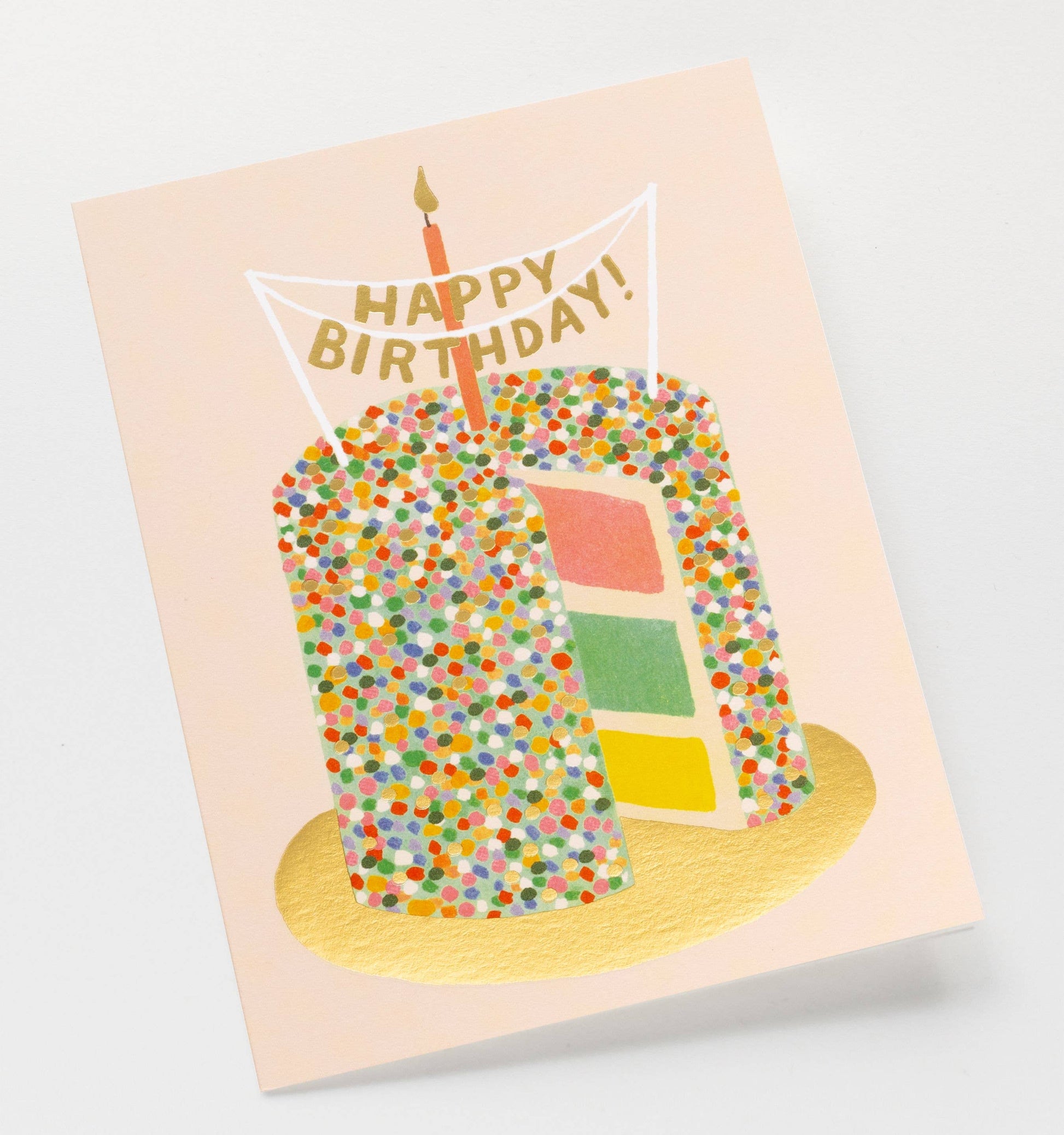 Birthday card with a colorful cake design 