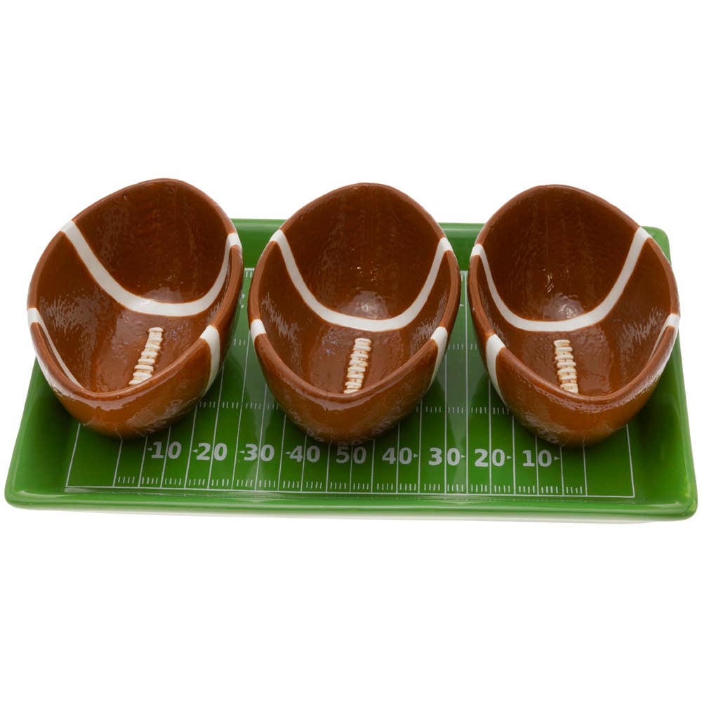 Boston International - Football Tray and Bowl Set