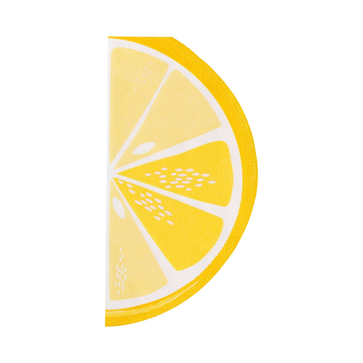 Yellow lemon slice napkin on a white background